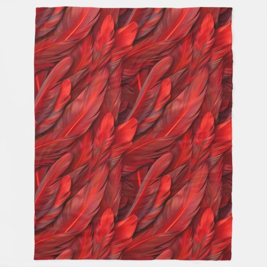 Moderne rode veren fleece deken (Voorkant)