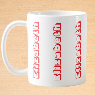 Moderne rode verticale naam gepersonaliseerd koffiemok