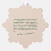 Moderne Rode Verticale Streep 2 Foto Kerstmis Ornament Kaart (Achterkant)