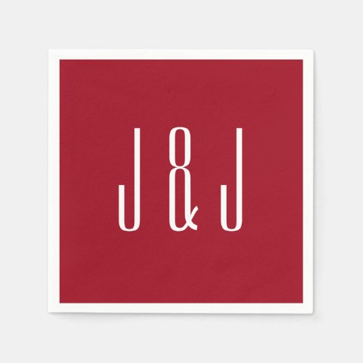 Moderne rode vlakte bruiloft servet (Voorkant)