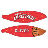 Moderne rode vrolijke kerststerren Keepsake Basketbal (Panelen)