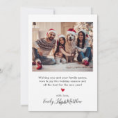 Moderne Rode Vrolijke Script 2 Foto Kerstmis Feestdagenkaart (Achterkant)