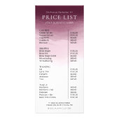 Moderne Rode Waterverf Salon Zakelijke prijslijst Reclamekaart (Voorkant)