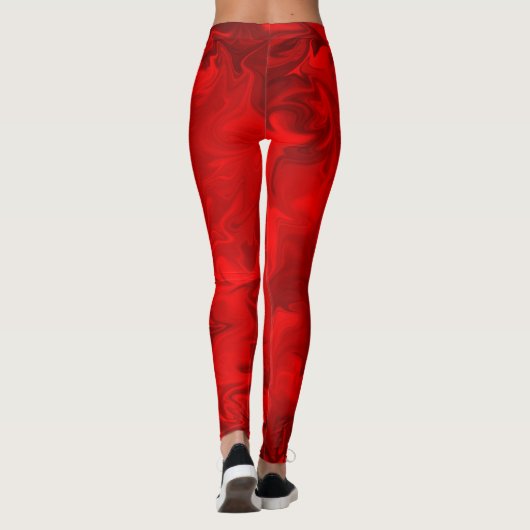 Moderne rode werveling leggings (Achterkant)