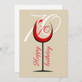 Moderne rode wijn 70e verjaardag (Voorkant / Achterkant)