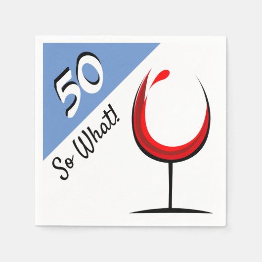 Moderne rode wijn Glass 50e verjaardag Servet (Voorkant)