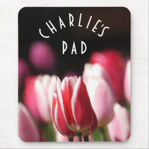 Moderne rode, witte en roze Tulpen Muismat