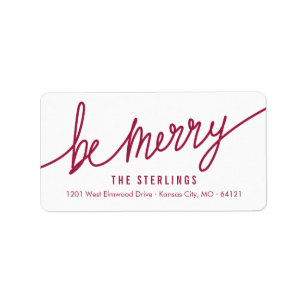 Moderne rode & witte kerst retour adres labels