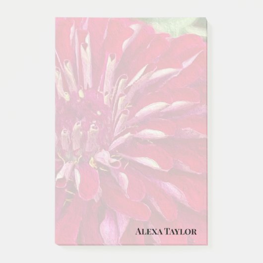 Moderne Rode Zinnias Post-it® Notes (Voorkant)