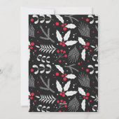 Moderne Rode Zwarte Folk Bloemen Foto Kerst Kaart (Achterkant)