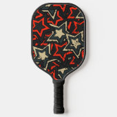 Moderne rode zwarte sterren - Cool Grunge Pattern Pickleball Paddle (Voorkant)