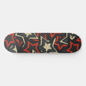 Moderne rode zwarte sterren - Cool Grunge Pattern Skateboard (Horizontaal)