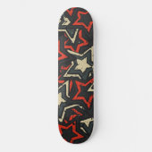 Moderne rode zwarte sterren - Cool Grunge Pattern Skateboard (Voorkant)