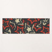 Moderne rode zwarte sterren - Cool Grunge Pattern Yogamat (Voorkant (horizontaal))