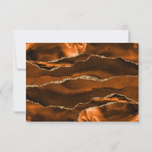 Moderne Roest Agaat Smaragd Groene Bruiloft RSVP Kaartje (Achterkant)