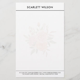 Moderne Roest & Smaragd Bloemen Persoonlijk Briefpapier