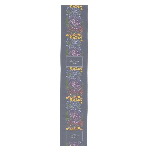 Moderne roestkleurige initiaal marineblauw medium tafelloper (Voorkant)