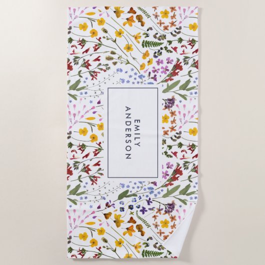 Moderne roestkleurige initiaal marineblauw strandlaken (Voorkant)