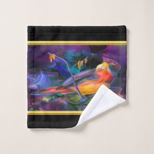 Moderne romantique avec un humour ornithologique c (Gant de toilette)