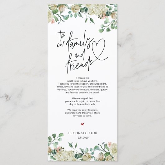 Moderne romantique Cadre Carte de remerciements (Devant)