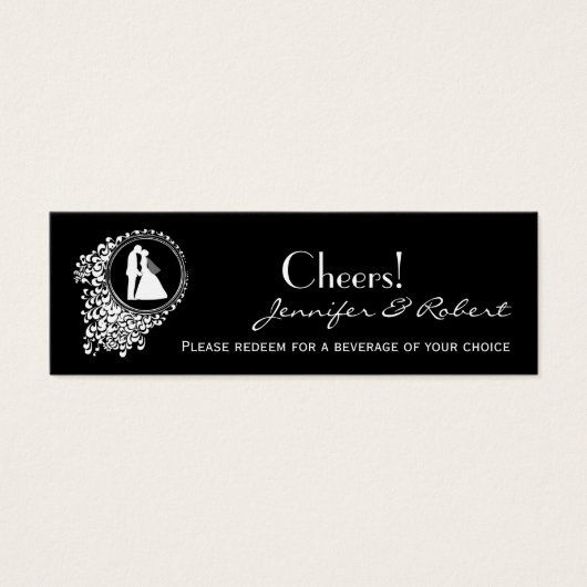 moderne Romantique Couple Mariage Boire Billets (Devant)