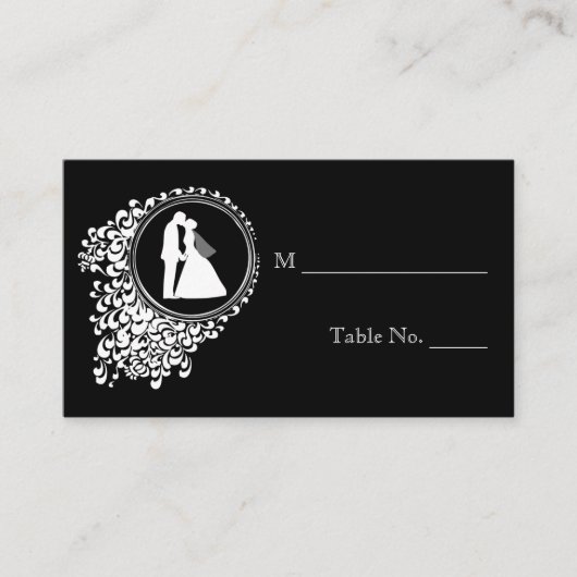 Moderne Romantique Couple Mariage Cartes de Place (Devant)