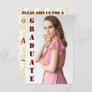 Moderne  romantische afstuderen floral 1960  RSVP kaartje