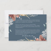 Moderne Romantische Blauwe Tuin Bloemige Bruiloft Bedankkaart (Achterkant)