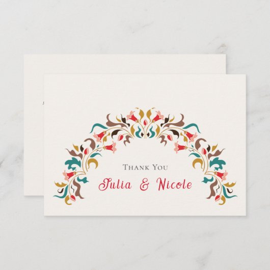 Moderne romantische elegante bloemenkrans bruiloft (Voorkant / Achterkant)