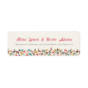 Moderne romantische elegante bloemenkrans bruiloft etiket