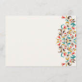 Moderne romantische elegante bloemenkrans bruiloft menu (Achterkant)