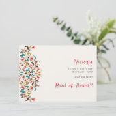 Moderne romantische elegante bloemenkrans bruiloft menu (Staand voorkant)