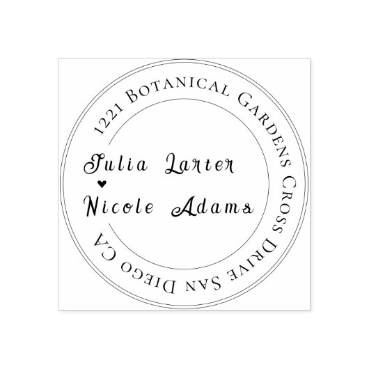 Moderne romantische elegante bloemenkrans bruiloft rubberstempel (Afrduk)