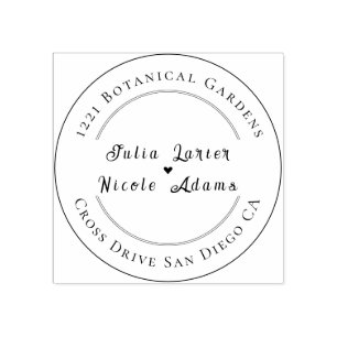 Moderne romantische elegante bloemenkrans bruiloft 	rubberstempel