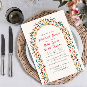 Moderne Romantische Elegante Bloemige Oefenmaaltij Kaart