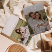 Moderne romantische foto Monogram Overlay Bruiloft Kaart