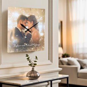 Moderne Romantische Liefde Aandenken Vertrouwen Ma Vierkante Klok