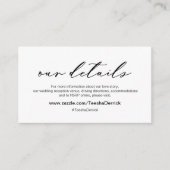 Moderne romantische, onze bruiloft met details informatiekaartje (Voorkant)