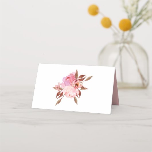 Moderne Romantische Pioen Bloemen Plaats Kaarten (Achterkant)