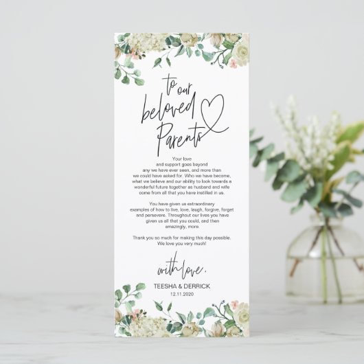 Moderne romantische plaatsinstelling Hartelijk kaa Programma (Staand voorkant)