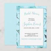 Moderne Romantische Roos en Bloemige Bruidsdouche Kaart (Voorkant / Achterkant)