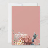 Moderne romantische roze tuin bloemenbruiloft kaart (Achterkant)