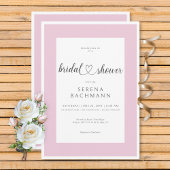 Moderne Romantische Roze & Witte Bruidsdouche Kaart