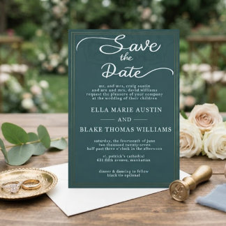 Moderne romantische script save the date kaart