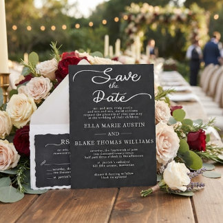 Moderne romantische script save the date kaart