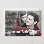 Moderne romantische scriptfoto Sla de datum op Save The Date (Voorkant)
