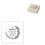 Moderne ronde bloemenkrans 	rubberstempel (Gestempeld)