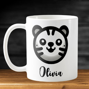 Moderne Ronde Cute Kitten Gezicht Koffiemok