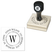 Moderne, ronde initiaal retournering adres rubbers rubberstempel (Gestempeld)