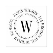 Moderne, ronde initiaal retournering adres rubbers rubberstempel (Afrduk)